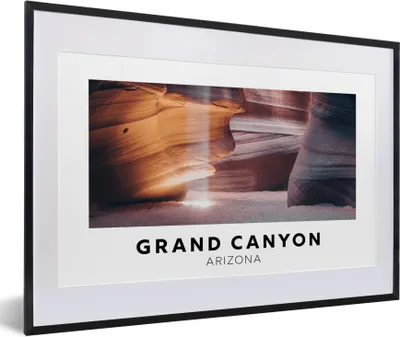 Produktbild von MuchoWow® Gerahmtes Poster Amerika - Arizona - Schlucht 60x40 cm - Poster mit Schwarzem Bilderrahmen Wandposter Rahmen Foto Bilder - Schlafzimmer - Plakat in Rahmen - Drucken