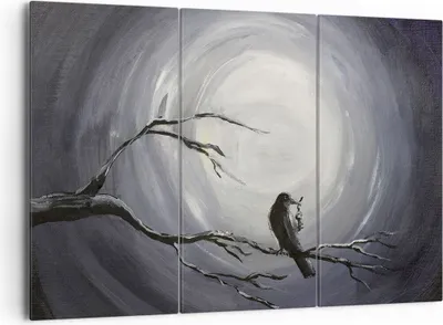 Produktbild von Bild auf Leinwand - Leinwandbild - Vogel Baum modern - 165x110cm - Wand Bild - Wanddeko - Leinwanddruck - Bilder - Kunstdruck - Wanddekoration - Leinwand bilder - Wandkunst - CE165x110-3432