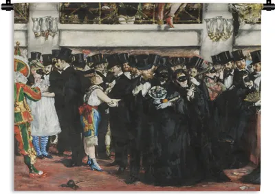 Produktbild von MuchoWow® Wandteppich Wandbehang Maskenball in der Oper - Edouard Manet 120x90 cm Tapisserie Dekoration Wandtuch - Wohnen - Aufhänger für die Wand