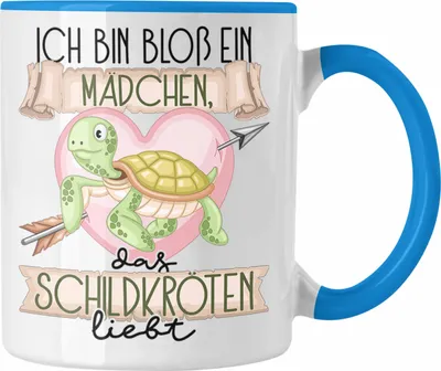 Produktbild von Trendation - Schildkröte Tasse Geschenk Frauen Ich Bin Bloß Ein Mädchen Das Schildkröten Liebt Schildkröten-Liebhaber Geschenk Spruch Geburtstag (Blau)