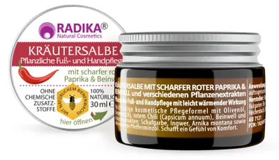 Produktbild von Bioherba Kräutersalbe mit scharfer roter Paprika und Beinwell 30 ml