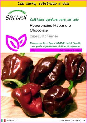 Immagine prodotto di SAFLAX Insieme di coltivazione - Peperoncino Habanero Chocolate - 10 semi - Capsicum