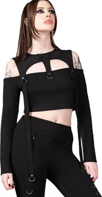 Produktbild von KILLSTAR Langarm Crop Top - Hesperia XS