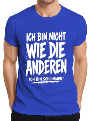 Produktbild von Ich bin nicht wie die anderen Ich bin Statement Sarkasmus Ironie Herren T-Shirt, Blau, XXL