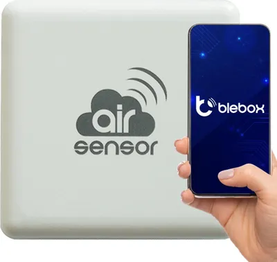 Zdjęcie produktu dla blebox airSensor, Biały, 2,4 GHz, 98%, Kopolimer akrylonitrylo-butadieno-styrenowy (ABS), IP32, Android, iOS