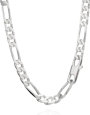 Produktbild von 50cm 925 Sterling Silber Kette Figaro Massiv 5249 Panzerkette 6,10mm 30gr