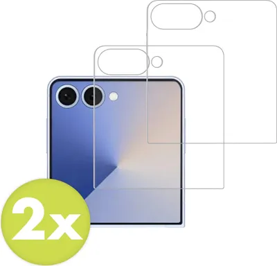 Immagine prodotto di Samsung Galaxy Z Flip 7 Screenprotector: Pellicola protettiva in vetro Accezz 2 pack - Trasparente