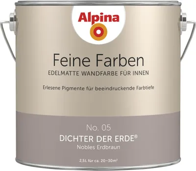 Produktbild von Alpina Feine Farben Wandfarbe No. 05 Dichter der Erde - nobles erdbraun 2,5 L