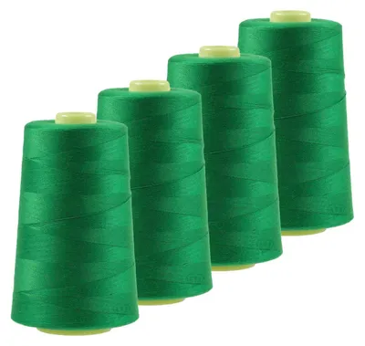 4 x 4572m Overlockgarn Nähgarn Polyester Overlock Garn, reingrün