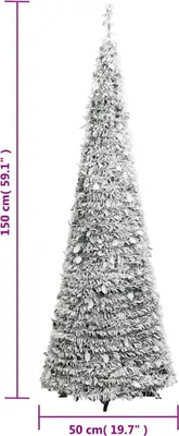 Productafbeelding van vidaXL Kerstboom, opklapbaar, kunstmatig besneeuwd, met 100 LED-lampjes, 150 cm