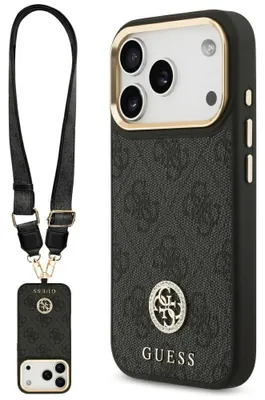 Immagine prodotto di Etui Guess 4G Strass Logo & Big Strap    Metal Buttons Magsafe Do Iphone 17 Pro Czarny