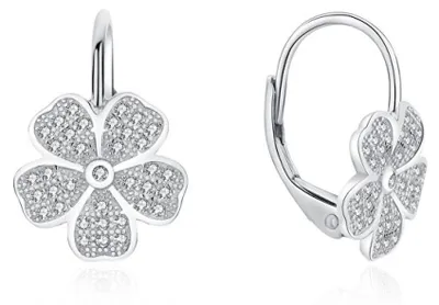 Produktbild von Charmante Silberohrringe mit Zirkonen Blumen E0000564