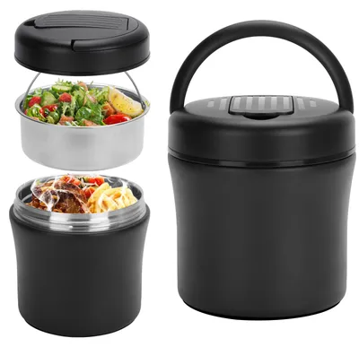 Thermocontainer 1,5 l Edelstahl mit Löffel, Warmhaltebehälter