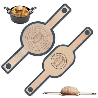 2er Set Silikon-Backmatten für Dutch Oven, lang & oval, antihaftbeschichtet