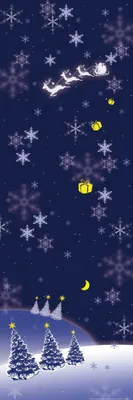 Produktbild von Weihnachten Kunstdruck Bild - Magische Winterwelt Bei Nacht (91 x 30 cm)