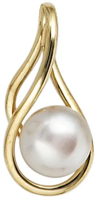 Produktbild von Anhänger Perlenanhänger Süßwasser Perle Zuchtperle 585 Gold Gelbgold