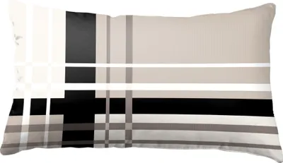 Produktbild von Kissenbezug Kissenhülle 40x80 cm gestreift natur beige taupe schwarz Microfaser