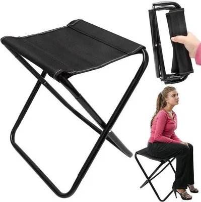 Immagine prodotto di Unyqoos®: Sgabello da campeggio pieghevole – sgabello pieghevole compatto e portatile, utilizzabile come seduta o poggiapiedi, resistente alle intemperie, dimensioni 25x26 cm quando piegato | 26x26x25 cm quando aperto, elevata capacità di carico