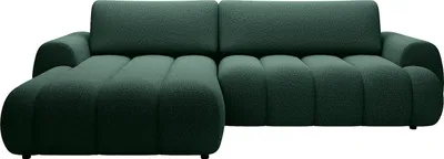 Produktbild von Ecksofa mit Schlaffunktion - Ecke links - Stoff - Tannengrün - FRIDORA
