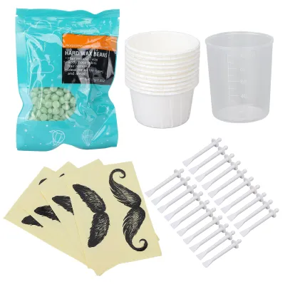Produktbild von Nasenwachs-Set, professionelles Schnurrbart-Schablonen-Applikator, Messbecher, Haarentfernungs-Set