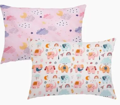 Produktbild von Famanu Kinderkissenbezug 2 Stück - 100% Baumwolle, 40 x 60 cm, weich und atmungsaktiv