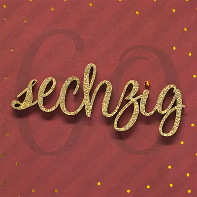 Produktbild von 60 Geburtstag Lettering Quadratische Glückwunschkarte mit Applikatio
