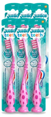 Immagine prodotto di 6 spazzolini da denti Aquafresh Junior - per bambini dai 6 agli 8 anni - confezione - 6 pezzi