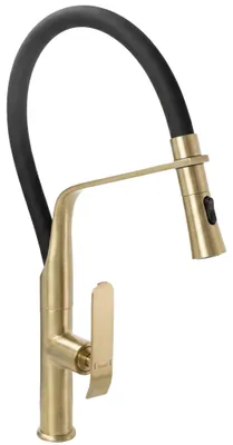 Produktbild von Küchenarmatur Rea Castor Schwarz, Gebürstetes Gold