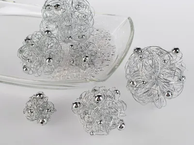 Produktbild von Formano 3er Set Dekokugeln in silber 5/7/9 cm Draht-Kugeln