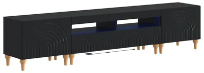 Immagine prodotto di Mobile TV a 3 ripiani, colore nero, realizzato in materiale composito di legno