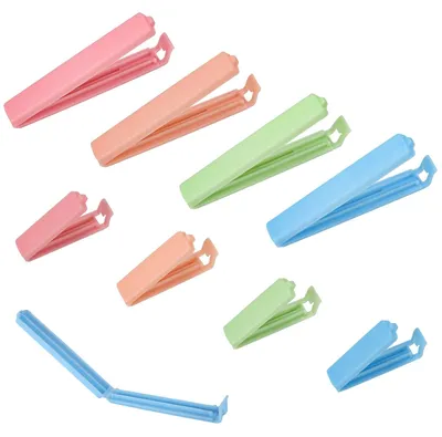 70 Verschlussclips für Beutel, 5/10 cm, wiederverwendbar, mehrfarbig