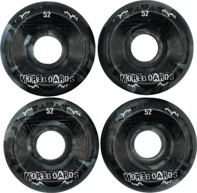 Image de Roues de skateboard MOREBOARDS Plaza52 Noir Blanc .