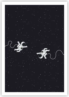 Produktbild von Poster - Poster ohne Rahmen - Cartoon Astronauten Kosmos - 70x100 cm - Wand Bild - Wanddeko - Wandbilder - Kunstposter - Wandposter - Bilder - Kunstdruck - Wanddekoration - Wandbild - P2XPA70x100-4867