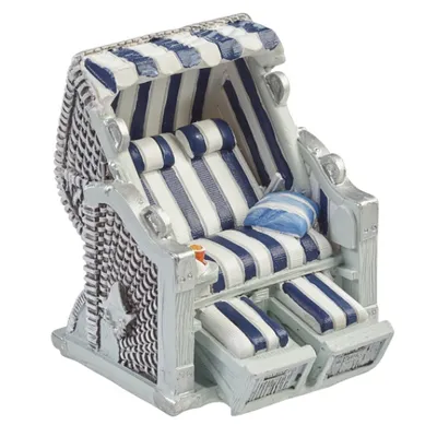Produktbild von HobbyFun Strandkorb blau-weiss, Blau, Weiß, 65 mm, 65 mm, 50 mm