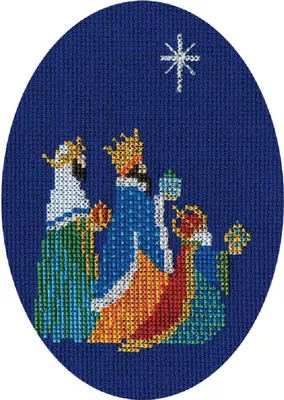 Obrázek produktu pro Bothy Threads - sada přání k vyšívání křížem "Tři králové", 9x13.3cm, DWCDX12, počítání vzoru