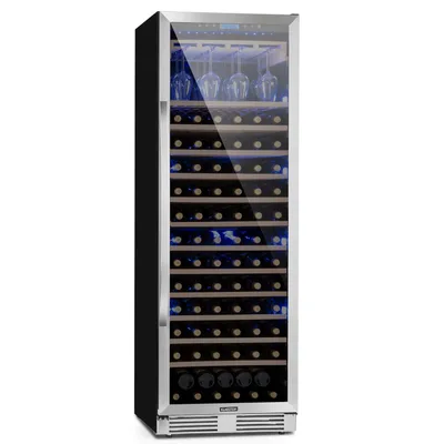 Produktbild von Klarstein Einbau-Weinkühlschrank, 1 Zonen Getränkekühlschrank Klein, Kleiner Weinschrank 433L, Wein-Kühlschrank Klein mit Glastür, Indoor/Outdoor Flaschenkühlschrank, Wine Fridge 165 Flaschen