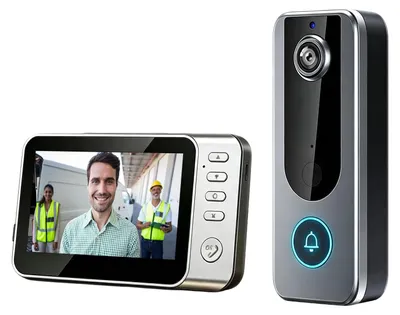 Produktbild von Kabellose Türklingel mit Kamera – kabellos, ohne WLAN – 1080p Auflösung – 4,5 Zoll Monitor