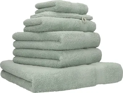 Produktbild von Betz 6-tlg. Handtuch-Set PREMIUM 1 Duschtuch 2 Handtücher 1 Gästetuch 1 Seiftuch 1 Waschhandschuh  Farbe: heugrün