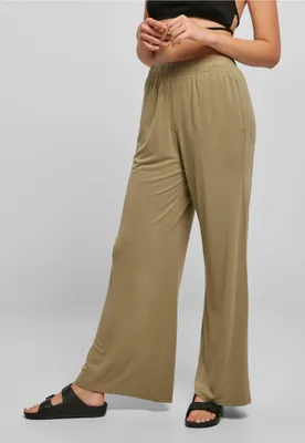 Zdjęcie produktu dla Urban Classics Ladies - Modal Wide Leg Trousers khaki - S