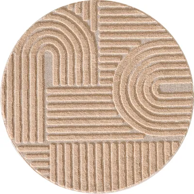 Produktbild von Teppium Hochflor Teppich Wohnzimmer Skandinavische Boho Design 3D Optik Teppich Shaggy Flauschig Weich, Grösse: 160 cm Rund
