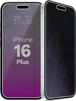 Produktbild von Hybridglas mit Privatschutzfilter für iPhone 16 Plus, Bizon Glass Mule Shadow, Matt