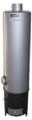 Image de Chauffe-eau combiné émaillé de 80 litres, fonctionnant au combustible solide et à l'électricité, avec valve de sécurité – Chauffe-eau à bois et électrique, pour usage domestique