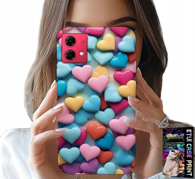 Obrázok produktu pre Puzdro pre Motorola Edge 40 Neo - farebné srdiečka - možnosť prispôsobenia