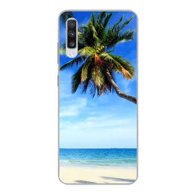 Produktbild von MuchoWow® Handyhülle Schutzhülle Hülle für Samsung Galaxy A70 Palmen - Strand - Meer Silikon Softcase Handy Hülle - Schutzhaube