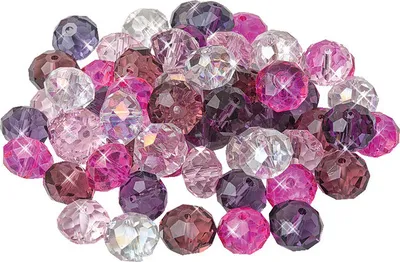 Produktbild von Glasschliffperlen, 10 mm, 35 Stück Lila/Pink