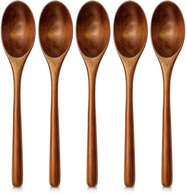 Zdjęcie produktu dla Houten lepels-set aus 5 Stücken für Kochen, Rühren und Servieren