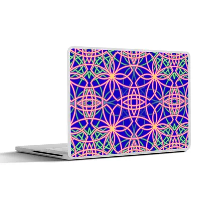 Produktbild von MuchoWow® Laptop Aufkleber Sticker Cover Blumen - Neon - Muster 25x18 cm - Laptop-Deko