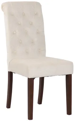 Produktbild von TPFLiving Esszimmerstuhl Lisbon Samt Gestell Kautschukholz braun creme