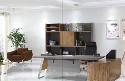 Zdjęcie produktu dla Designerski zestaw biurowy do pokoju do pracy fotel stół kompletny zestaw mebli 2szt umeblowanie