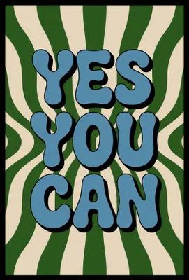 Produktbild von Poster 40x60cm Motivationsaffirmation Retro Vintage Für das Wohnzimmer Yes You Can